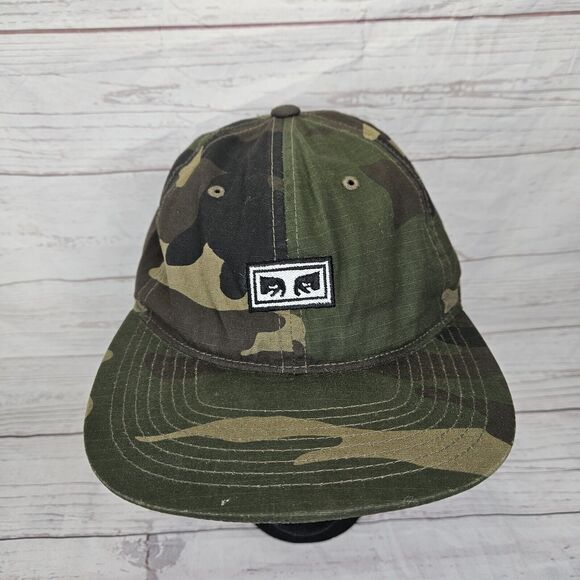 Olive Green Army Color Obey Camo Camouflage Trucker Hat Cap Snapback Hat - Picture 2 of 8